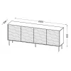 Kumode cama meble Cama 4D CORTINA — 2000×400×810 mm, melna, skaidu plātne