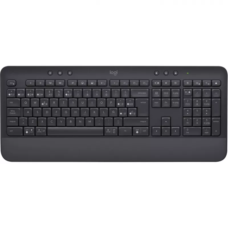 Logitech Signature K650 - Tastatūra - Bezvadu - Bluetooth 5.1 - QWERTY - Spāņu - Grafīts (920-010917)
