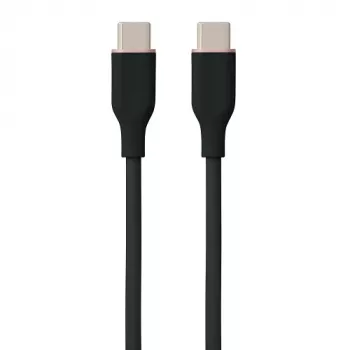 Silikona kabelis USB Type-C - Type-C, 100W (Melns, 3m)