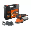 Pārnēsājamā slīpmašīna Melns & Decker KA2500K-QS, 120 W, 2 mm orbītas diametrs, 135×95 mm loksne, 230 V, 2 m kabelis