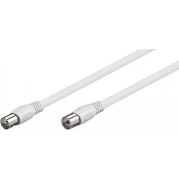 Goobay Antenas kabelis (A klase, >85 dB), 2x ekranēts, 2 m, Balts - Koaksiālais spraudnis > Koaksiālā ligzda (pilnībā ekranēts) (66614)