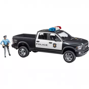 Rotaļu policijas pikaps BRUDER RAM 2500 Police 02505 – mēroga modelis, spēļu auto