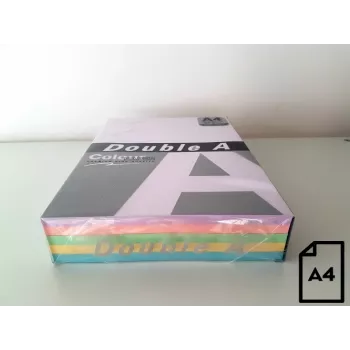 Krāsains papīrs Double A, 80g, A4, 100 loksnes, Rainbow 3, 5 krāsas