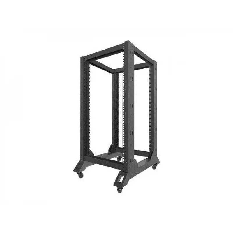 Brīvi stāvošs statīvs LANBERG OR01-6822-B 22U, 600 mm platums x 800 mm dziļums, melns, 600 kg kravnesība