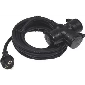 ChiliTec trīskāršs sadalītājs āra lietošanai 5m IP44 H07RN-F3G1,5mm² (22351)