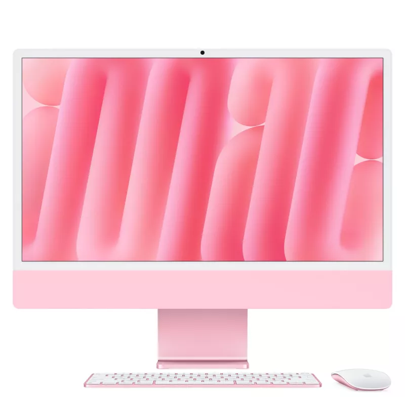 iMac 24 Retina 4.5k Displejs M4, Rozā, M4 (10-CPU/10-GPU), 24GB, 512GB, standarta stikls, Touch ID, vācu, Gigabit Ethernet, Magic pele, MD2U4D/A