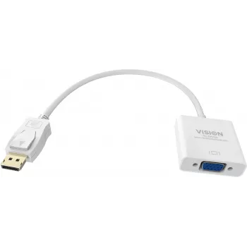 Video kabeļa pārveidotājs Vision TC-DPVGA 0,22 m VGA DisplayPort balts