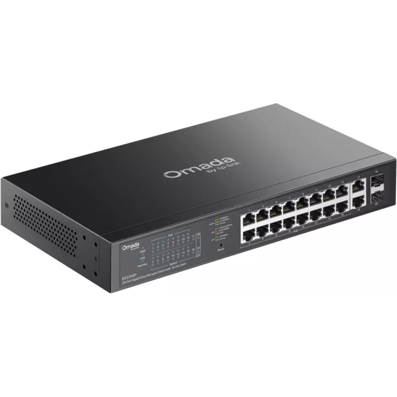 Tīkla komutators TP-LINK OMADA ES220GP Pārvaldāms 18x Gigabit (10/100/1000) ar PoE+ atbalstu