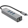 ROLINE USB Type C - Gigabit Ethernet Converter+ Hub 3x - Digitāls/Dati (12.02.1127)