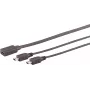 USB kabelis S/CONN 13-20022 USB 2.0 0,3 m USB C 2x Mini-USB B Melns