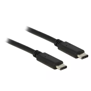 USB Type-C kabelis DeLOCK Type-C 2.0 1m melns