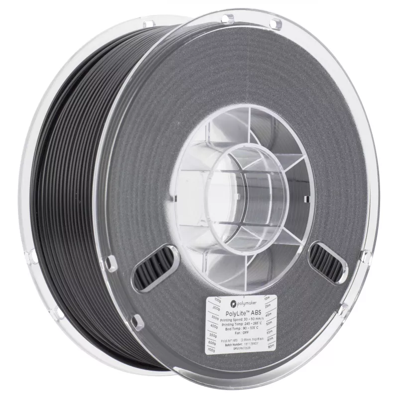 ABS 3D drukas materiāls Polymaker PE01033 melns 3 kg 1,75 mm