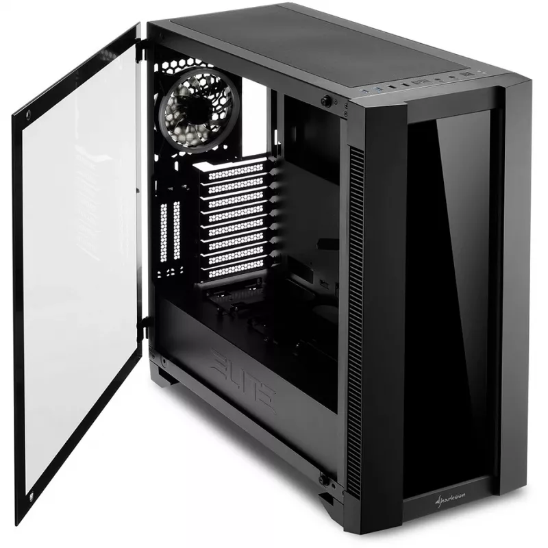PC Case Sharkoon ELITE SHARK CA200G Midi Tower Melns