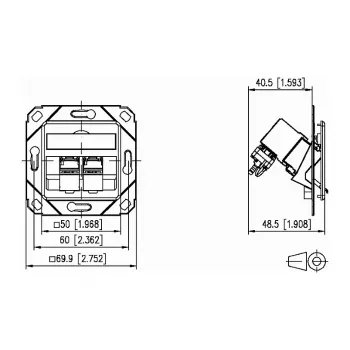 METZ CONNECT 130B12D21102-E - RJ-45 - 6a - -40 - 70 °C - Balta - akrilnitrila butadiēna stirols (ABS) - cinks - GHMT - CE