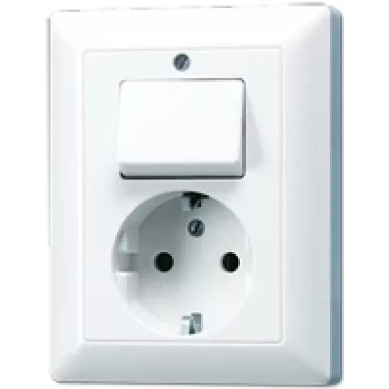 Kontaktligzda Jung AS 5576 U WW CEE 7/3, balta, duroplasts, 250 V, 80.5×105 mm