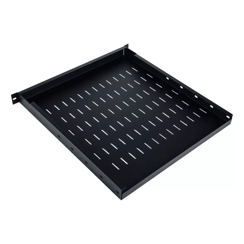 Plaukts Digitus TN-19-5/9-1U-W-BK tērauda melns 19 collu 500mm dziļums