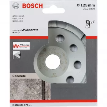 Dimanta slīpripa Bosch 2608601573, diametrs 125 mm, urbums 22,23 mm betonam