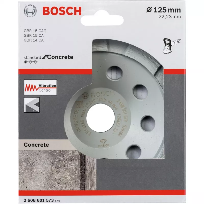 Dimanta slīpripa Bosch 2608601573, diametrs 125 mm, urbums 22,23 mm betonam