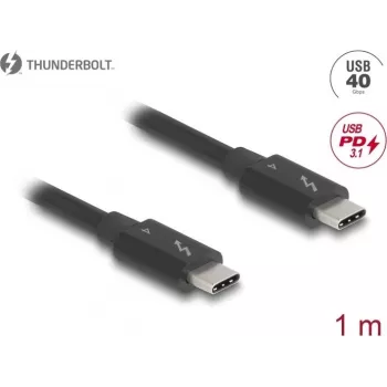 DeLOCK Thunderbolt 4 kabelis 40 Gbps PD 3.1 240 W 1 m melns