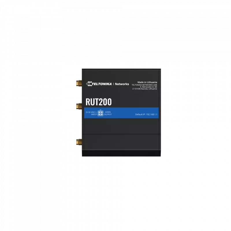 Teltonika LTE Cat 4 maršrutētājs | RUT200 | 802.11n | 10/100 Mbit/s | Ethernet LAN (RJ-45) porti 2 | Tīkla atbalsts Nē | MU-MiMO Nē | Nav mobilā platjosla
