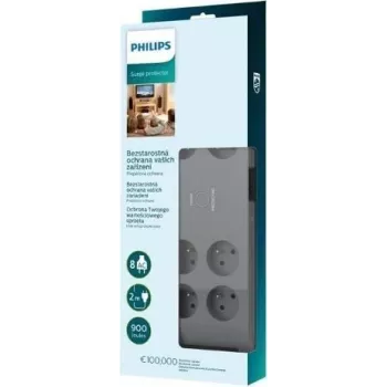 Pārsprieguma aizsargs Philips SPN3180A/60 — 8 rozetes, 2,0 m kabelis