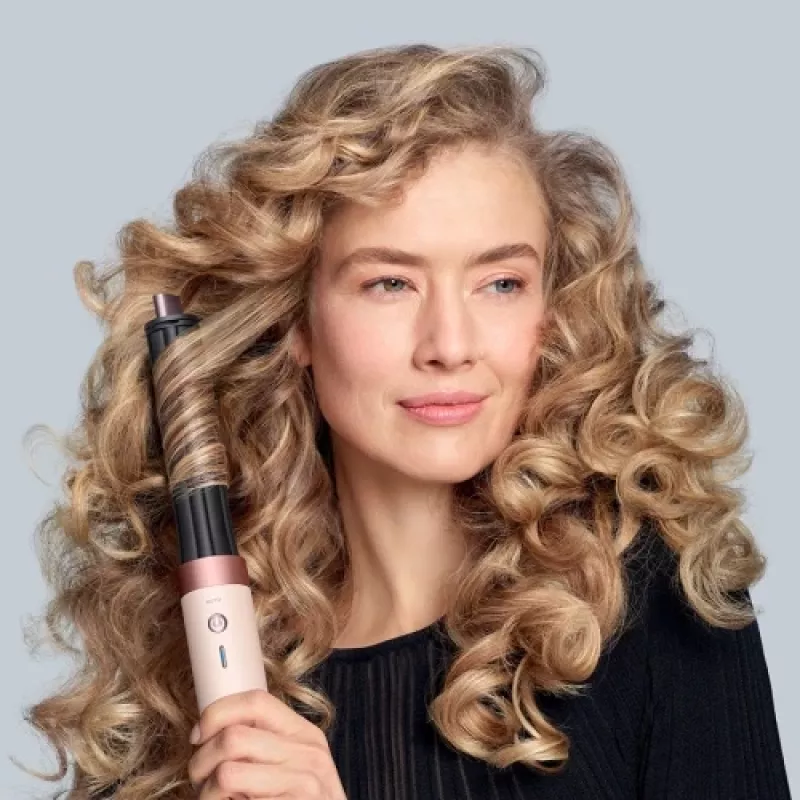 Airwrap Co-anda2x Straight + Wavy, Multistyler krēmkrāsā/rozā zeltā, Bluetooth, 1,700 W