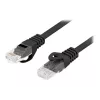 Patchcord cat.6 UTP LSZH CU 1m melns, nokārtots Fluke tests