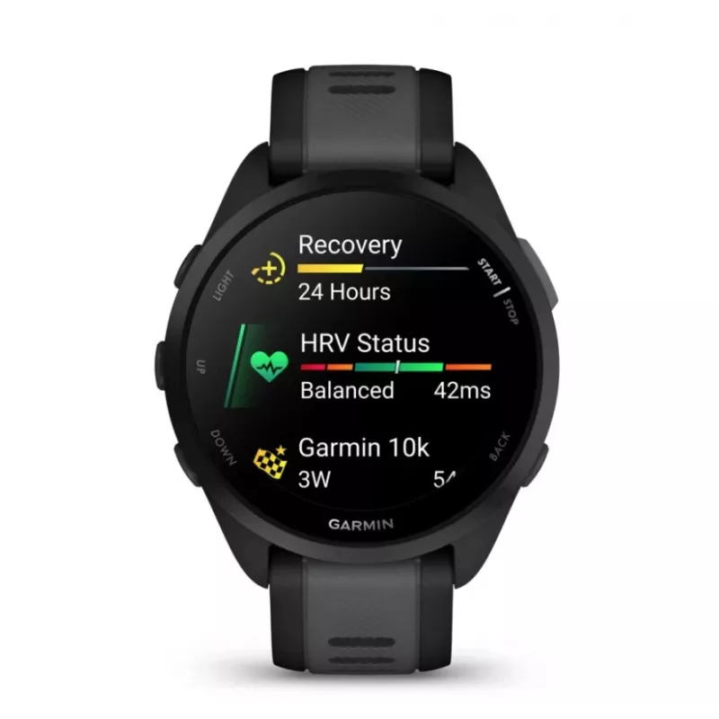 Garmin Forerunner 165 3,05 cm (1.2) AMOLED 43 mm digitāls 390 x 390 pikseļi skārienjūtīgs melns GPS (satelīts)