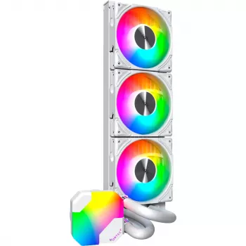 360mm radiators Montech HyperFlow ARGB 360 balta — 360mm šķidruma dzesēšanas radiators personālajiem datoriem