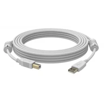 5 m datu kabelis USB 2.0 USB–A vīr. uz USB–B vīr. balts