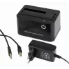 Gembird HD32-U2S-5 dokstacija 2,5 un 3,5 collu cietajiem diskiem USB 2.0 Type-A Melna