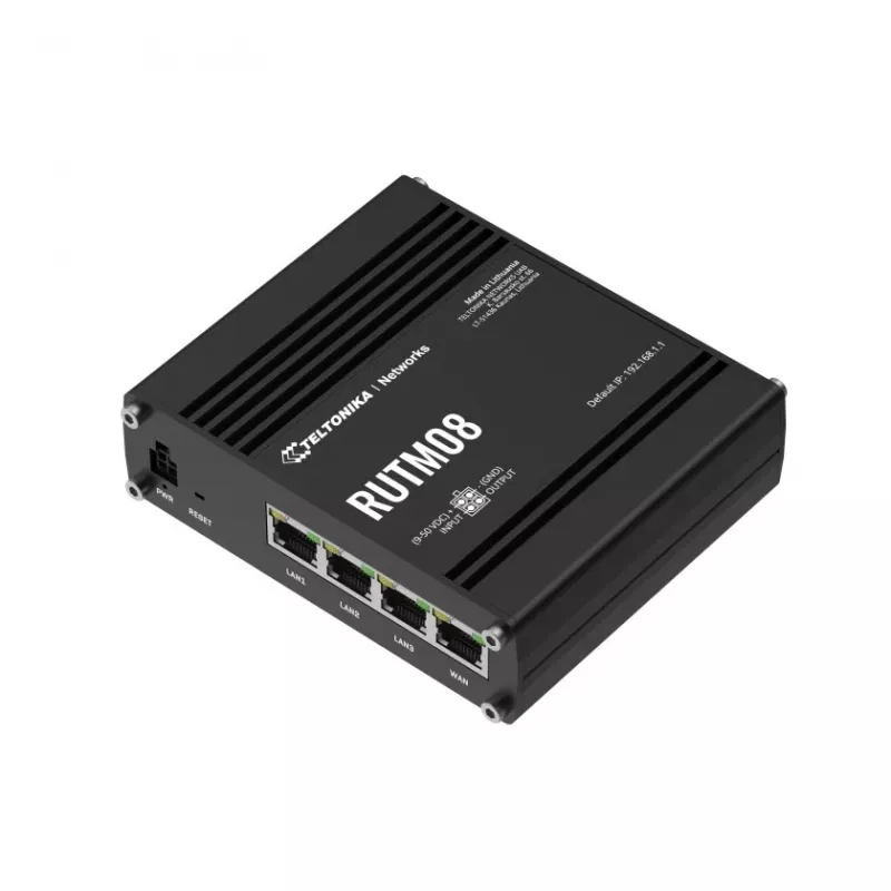 Teltonika RUTM08 vadu maršrutētājs Gigabit Ethernet Melns