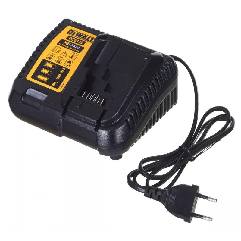 Elektroinstrumentu komplekts DeWALT DCK2080P2T-QW — 18V Li‑Ion 5Ah (2x), leņķa slīpmašīna DCG405, urbjmāšīna/skrūvgriezis, M14 slīpēšanas diska vītne, pārnēsāšanas kaste