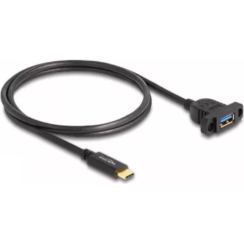 DELOCK SuperSpeed USB 10 Gbps kabelis, USB Type-C vīrišķais savienotājs uz USB Type-A sievišķo savienotāju, 1 m, melns