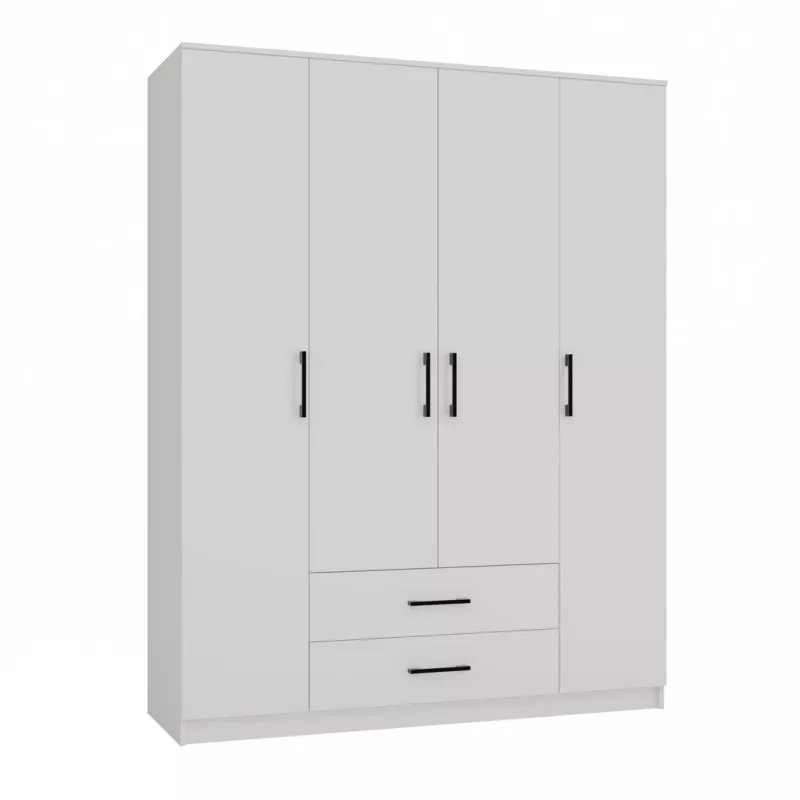 Topeshop ROMANA 160 BIEL KPLB bedroom wardrobe/closet 11 shelves 4 durvis(s) balts