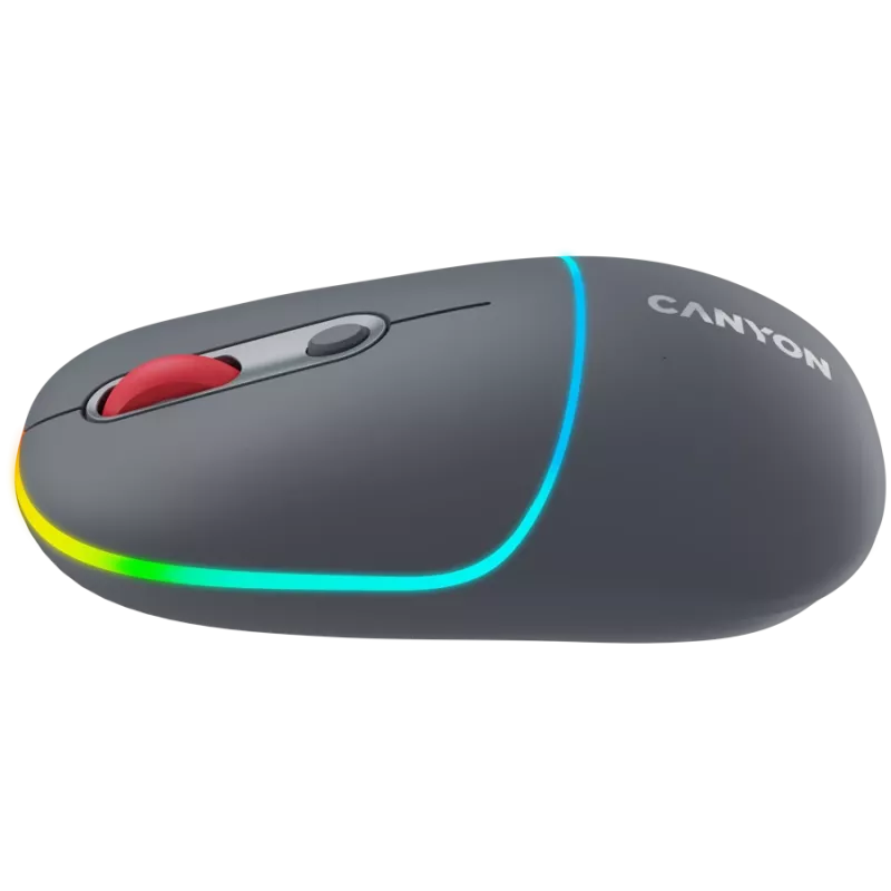 Canyon MW-22 2in1 RGB bezvadu pele - pelēka - Bluetooth/RF - 1.600 dpi - uzlādējama