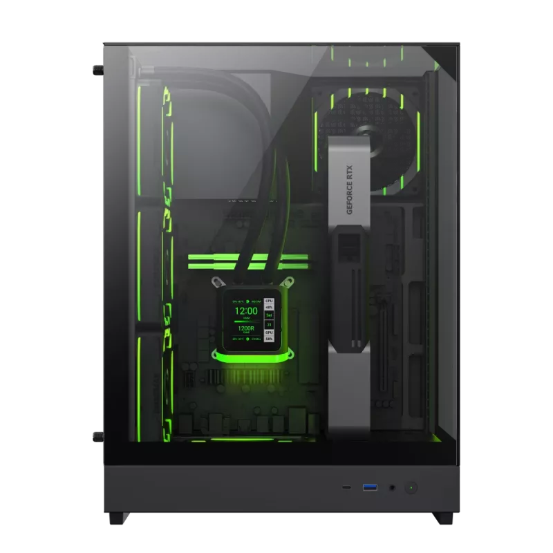 Gamemax korpuss | T20 BK | Melns | M-ATX | Barošanas bloks nav iekļauts