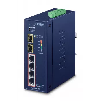 PLANET IGS-624HPT tīkla komutators Nevadāms Gigabit Ethernet (10/100/1000) Power over Ethernet (PoE) Zils