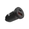 Auto lādētājs FIXED FIXCC20N-CU-BK — USB-C un USB-A porti, 20W izeja, kompakts automašīnas adapteris