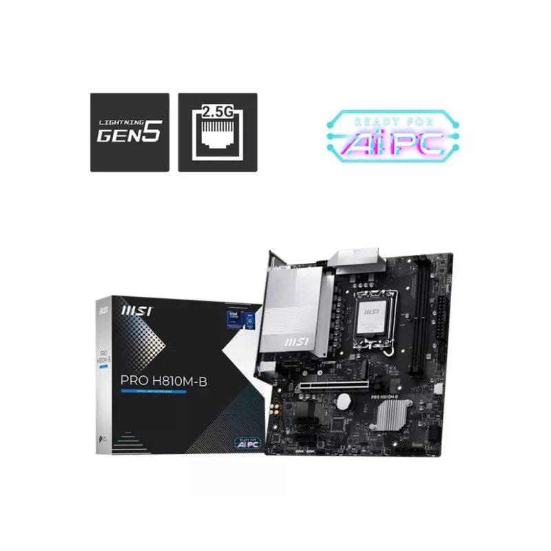 MSI PRO H810M-B mātesplate Intel H810 LGA 1851 (Ligzda V1) micro ATX