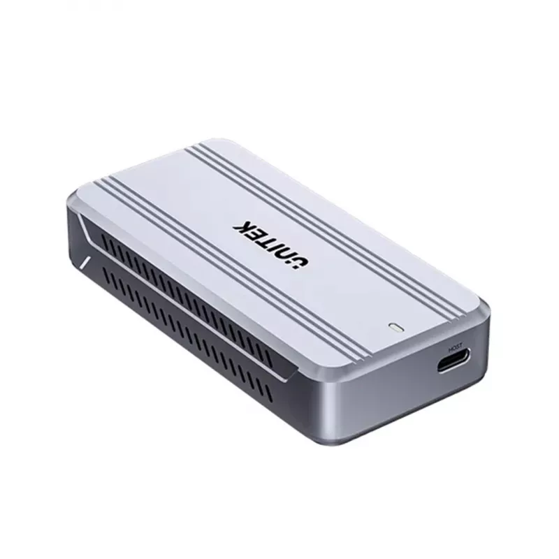 SSD korpuss Unitek S1242AGY01-EU USB4 40Gbps, M.2 NVMe, līdz 8TB, alumīnijs/plastmasa, aktīvā dzesēšana