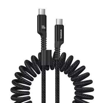 Baseus Fish-Eye USB C uz USB C ātrās uzlādes kabelis 1 m 100 W Melns