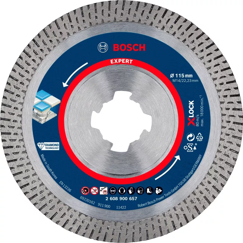 Bosch Expert HardCeramic X-LOCK dimanta griešanas disks, 115 mm, 2608900657