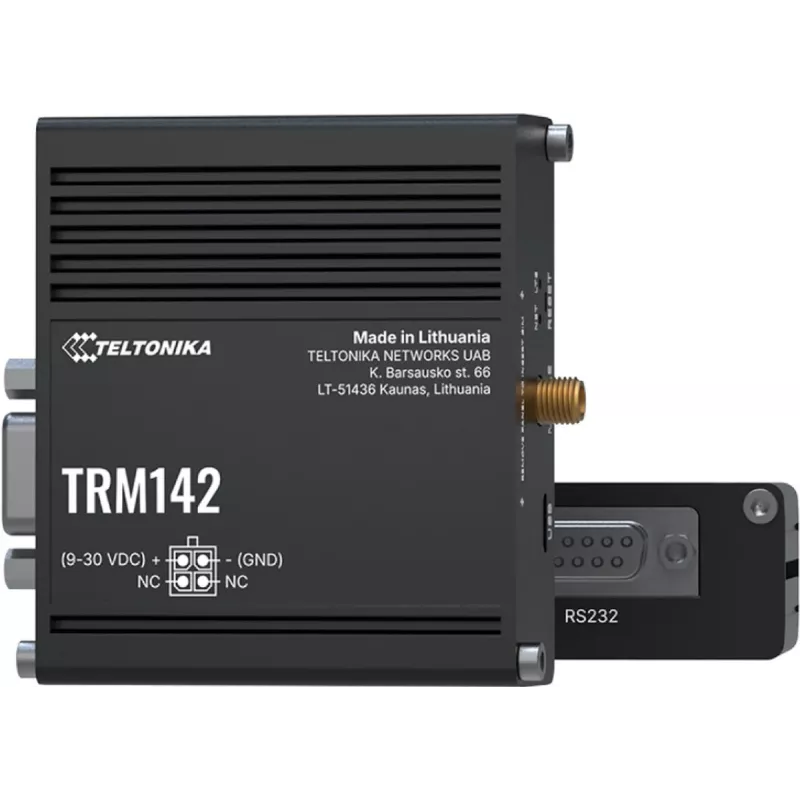 Industriālais 4G modems TELTONIKA TRM142 — LTE savienojamība, kompakts industriāls dizains