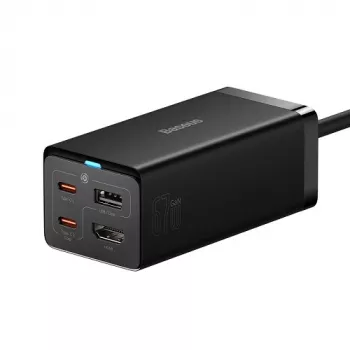 Lādētājs BASEUS GaN 2x USB-C, USB-A, HDMI 4K, 67W, PPS, PD, QC, USB4