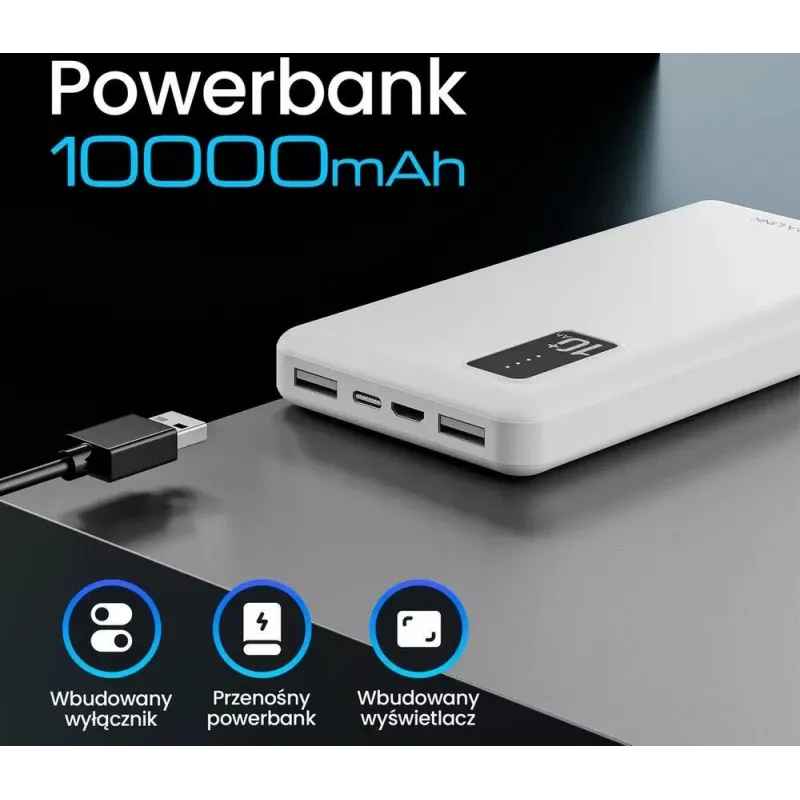 Pārnēsājams ārējais akumulators Extralink EPB-098W 10000mAh