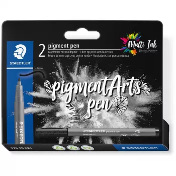 Felt Pen Staedtler Pigment Arts Intensiv Pen Melns 2 gab.