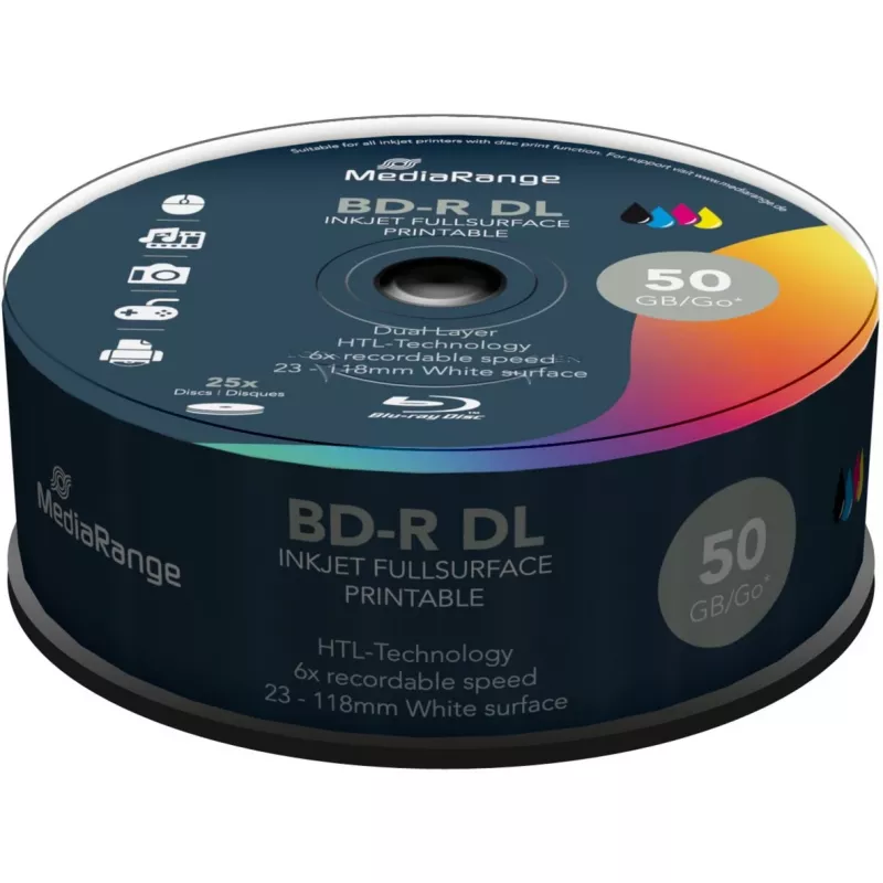 BD-R DL MediaRange MR510 50 GB 25 gab.