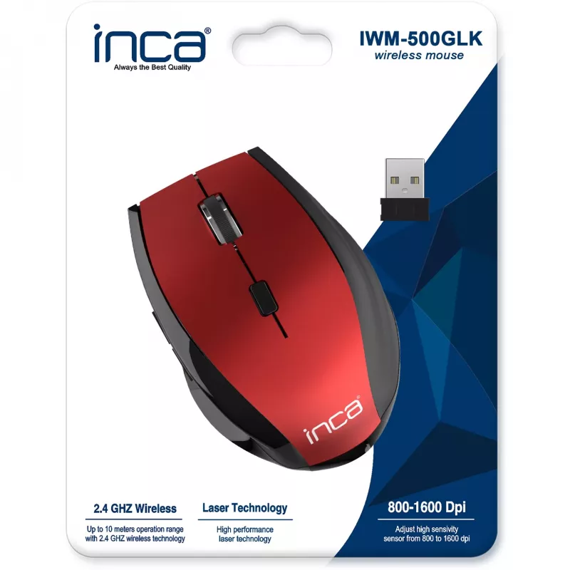 Cian Technology GmbH INCA pele IWM-500GLK Nano-USB bezvadu lāzera 1600 DPI RD mazumtirdzniecība