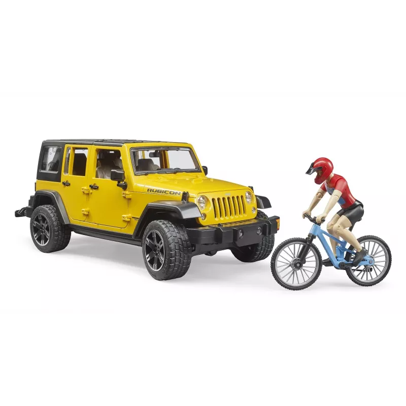Jeep rotaļlieta BRUDER 02543 kalnu velosipēda un riteņbraucēja tēmai, ABS, daudzkrāsaina, no 4 gadu vecuma